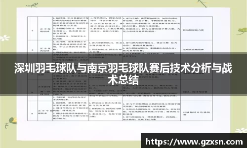 深圳羽毛球队与南京羽毛球队赛后技术分析与战术总结